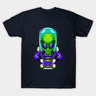 Space Time Big Head Alien T-Shirt